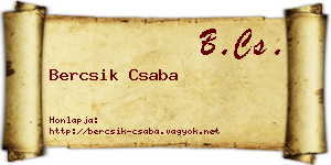 Bercsik Csaba névjegykártya