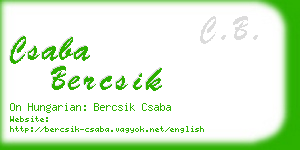 csaba bercsik business card